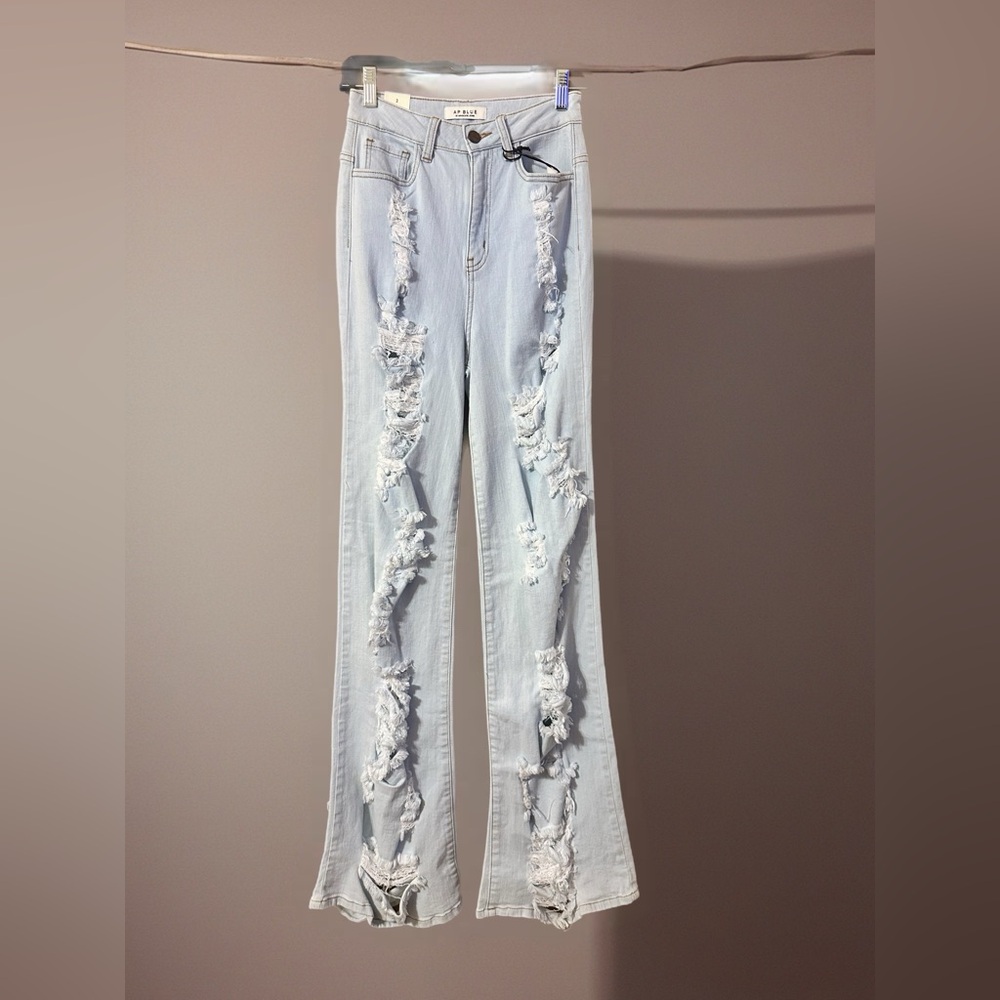 Aphrodite High Waist Ripped Bellbottom Denim Jeans (OBO).